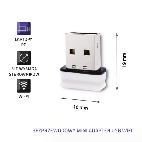 Qoltec Bezprzewodowy Mini Adapter USB Wi-Fi | Standard N