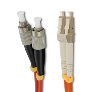 Qoltec Patchcord światłowodowy LC/UPC - FC/UPC | Multimode | 50/125 | OM2 | Duplex | 1m