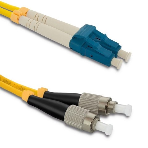 Qoltec Patchcord światłowodowy LC/UPC - FC/UPC | Singlemode | 9/125 | G652D | Duplex | 2m