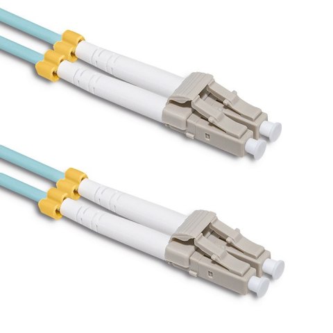 Qoltec Patchcord światłowodowy LC/UPC - LC/UPC | Multimode | 50/125 | OM3 | Duplex | 2m