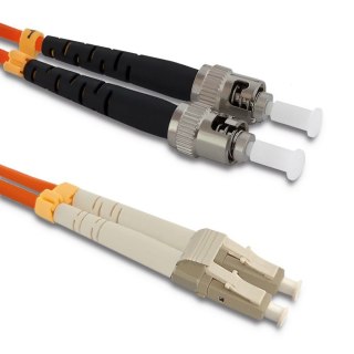 Qoltec Patchcord światłowodowy LC/UPC - ST/UPC | Multimode | 50/125 | OM2 | Duplex | 3m