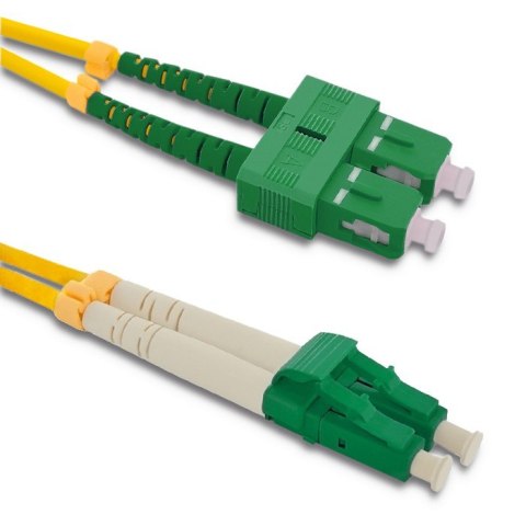 Qoltec Patchcord światłowodowy SC/APC - LC/APC | Singlemode | 9/125 | G652D | Duplex | 1m