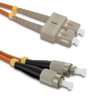 Qoltec Patchcord światłowodowy SC/UPC - FC/UPC | Multimode | 50/125 | OM2 | Duplex | 1m