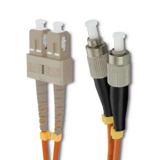 Qoltec Patchcord światłowodowy SC/UPC - FC/UPC | Multimode | 50/125 | OM2 | Duplex | 1m