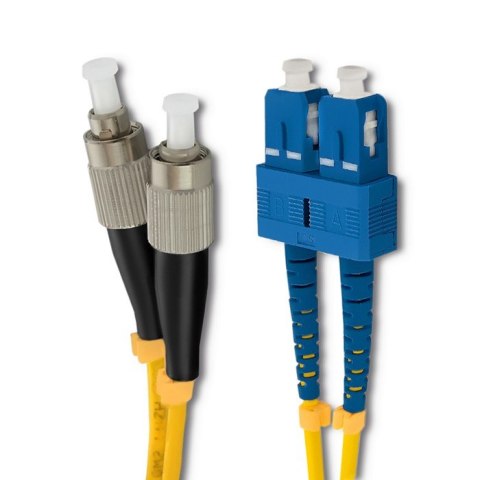 Qoltec Patchcord światłowodowy SC/UPC - FC/UPC | Singlemode | 9/125 | G652D | Duplex | 3m