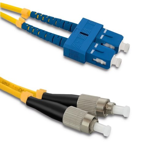 Qoltec Patchcord światłowodowy SC/UPC - FC/UPC | Singlemode | 9/125 | G652D | Duplex | 5m