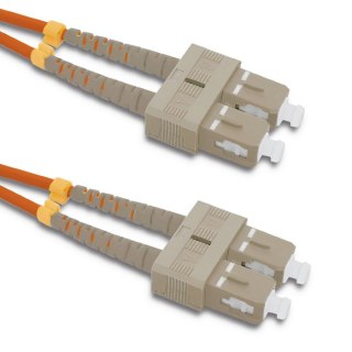 Qoltec Patchcord światłowodowy SC/UPC - SC/UPC | Multimode | 50/125 | OM2 | Duplex | 1m