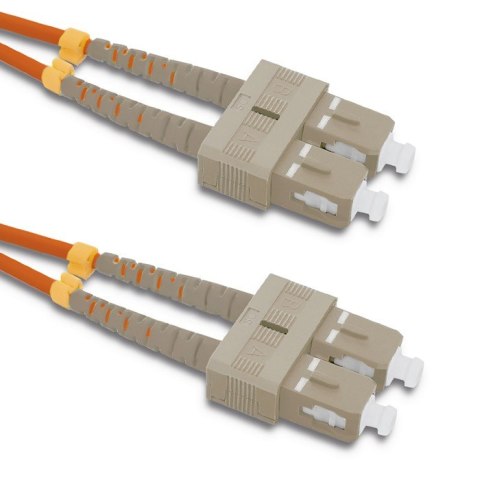 Qoltec Patchcord światłowodowy SC/UPC - SC/UPC | Multimode | 50/125 | OM2 | Duplex | 3m