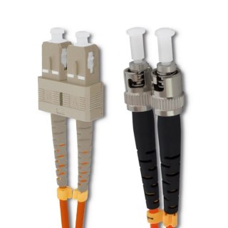 Qoltec Patchcord światłowodowy SC/UPC - ST/UPC | Multimode | 50/125 | OM2 | Duplex | 1m