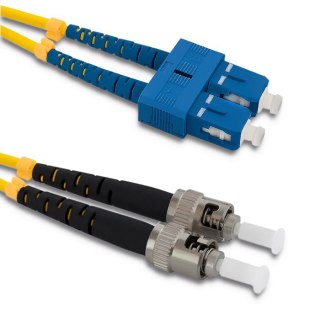 Qoltec Patchcord światłowodowy SC/UPC - ST/UPC | Singlemode | 9/125 | G652D | Duplex | 3m