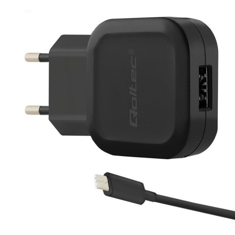 Qoltec Ładowarka sieciowa 12W | 5V | 2.4A | USB + kabel USB typ C