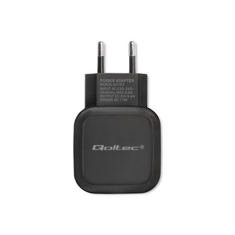 Qoltec Ładowarka sieciowa 17W | 5V | 3.4A | 3xUSB