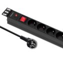 Qoltec Listwa zasilająca PDU antyprzeciążeniowa do RACK 19" | 1U | 16A | 8xFRENCH| 2m