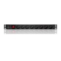 Qoltec Listwa zasilająca PDU antyprzeciążeniowa do RACK 19" | 1U | 16A | 8xFRENCH| 2m