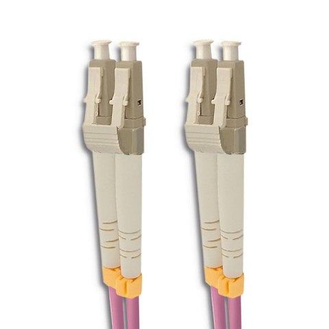 Qoltec Patchcord światłowodowy LC/UPC - LC/UPC | Multimode | 50/125 | OM4 | Duplex | 10m