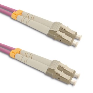 Qoltec Patchcord światłowodowy LC/UPC - LC/UPC | Multimode | 50/125 | OM4 | Duplex | 1m