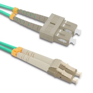 Qoltec Patchcord światłowodowy LC/UPC - SC/UPC | Multimode | 50/125 | OM4 | Duplex | 5m