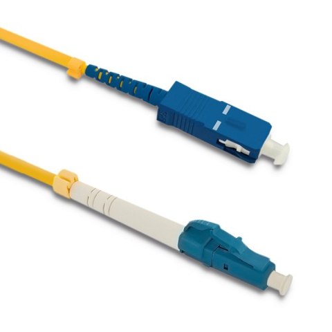 Qoltec Patchcord światłowodowy LC/UPC - SC/UPC | Singlemode | 9/125 | G652D | Simplex | 1m