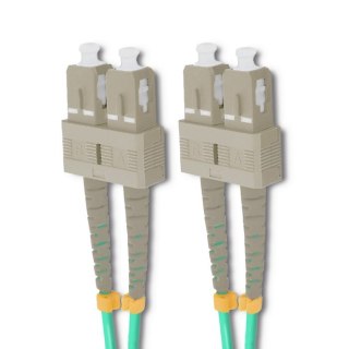 Qoltec Patchcord światłowodowy SC/UPC - SC/UPC | Multimode | 50/125 | OM4 | Duplex | 1m