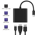 Qoltec Hub Adapter USB-C 3.1 3w1 | USB 3.0 | HDMI 4K | USB-C 3.1 PD 100W