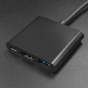 Qoltec Hub Adapter USB-C 3.1 3w1 | USB 3.0 | HDMI 4K | USB-C 3.1 PD 100W