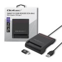 Qoltec Inteligentny czytnik chipowych kart ID SCR-0642 | USB 2.0 + Adapter USB-C