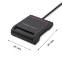 Qoltec Inteligentny czytnik chipowych kart ID SCR-0642 | USB 2.0 + Adapter USB-C