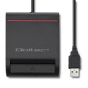 Qoltec Inteligentny czytnik chipowych kart ID SCR-0642 | USB 2.0 + Adapter USB-C