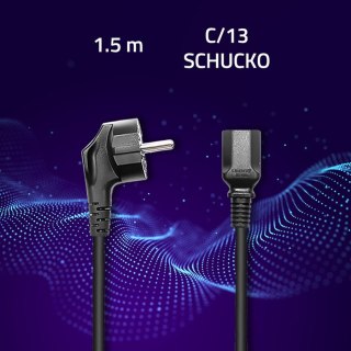 Qoltec Kabel zasilający SCHUKO/C13 | 1.5m