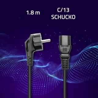 Qoltec Kabel zasilający SCHUKO/C13 | 1.8m