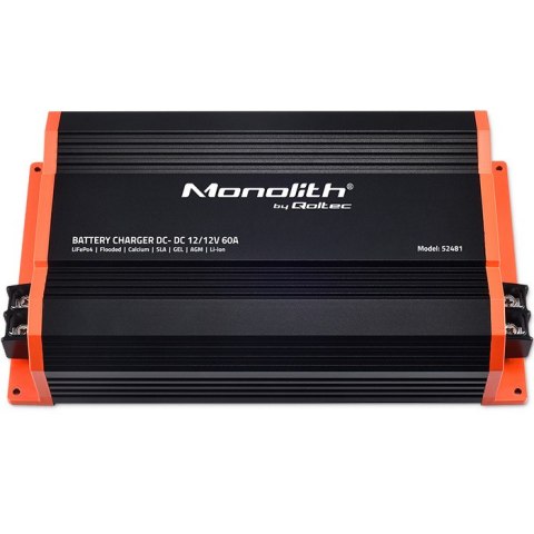 Qoltec Ładowarka Monolith DC-DC do dodatkowego akumulatora LiFePO4 AGM GEL 12V - 12V | 60A | 720W