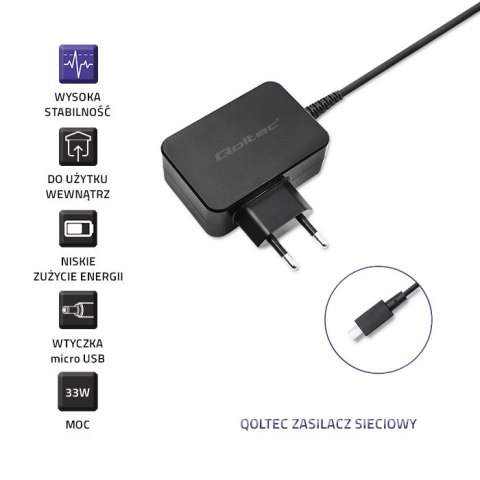 Qoltec Zasilacz do laptopa Asus 33W | 19V | 1.75A | 6.4*2.2