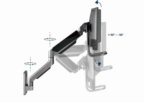 GEMBIRD ŚCIENNE REGULOWANE RAMIĘ/UCHWYT NA 2 MONITORY 17-32, VESA 100X100MM, DO 8 KG