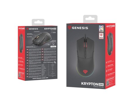 GENESIS MYSZ DLA GRACZY KRYPTON 290 6400DPI RGB CZARNA NMG-1771