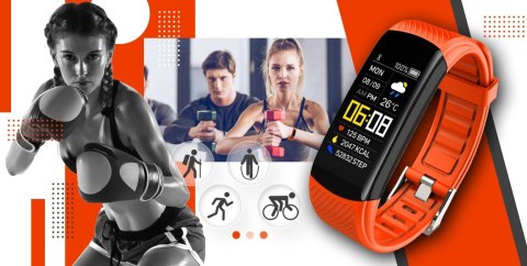 Smartband Giewont Fit&GO Duo GW200-9 - Black + Pasek Orange Power