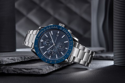 Zegarek Męski Giewont PrimeChrono GW8620-2 Chronograf Silver/Blue