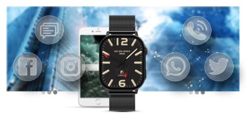 Smartwatch Gravity GT15-2 Pomarańczowy Pasek Silikonowy + Czarna Bransoleta