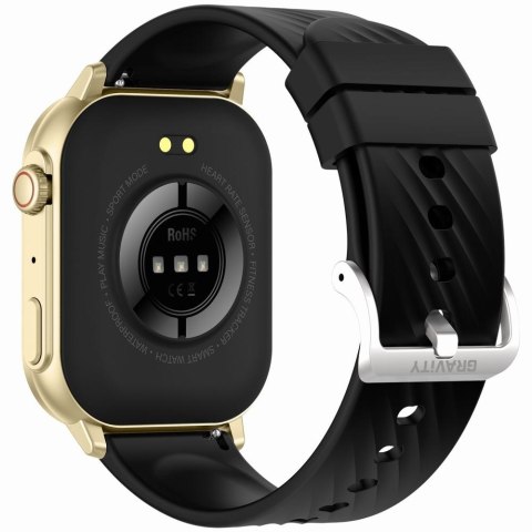 Smartwatch Gravity GT15-6 Czarny Pasek Silikonowy + Złota Bransoleta