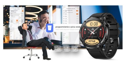 Smartwatch Gravity GT21-2 + Pomarańczowy Pasek Silikonowy