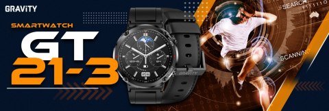 Smartwatch Gravity GT21-3 + Czarny Pasek Silikonowy