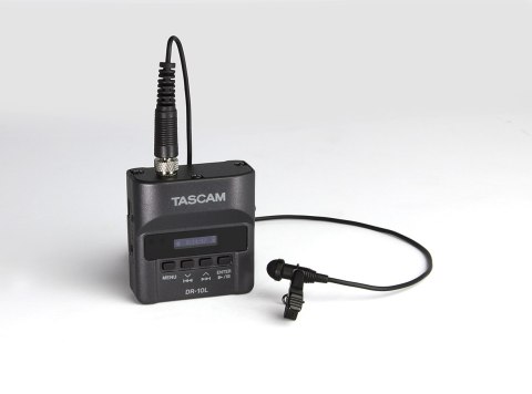 Tascam DR-10L - Cyfrowy rejestrator Tascam typu "body-pack" z mikrofonem lavalier (biały)