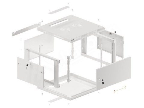 LANBERG SZAFA WISZĄCA RACK 19" 6U 600X600 DRZWI METALOWE SZARA (FLAT PACK) WF01-6606-00S