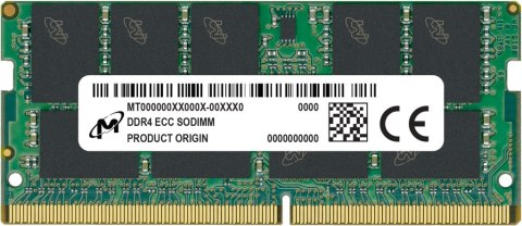 Micron SO-DIMM ECC DDR4 16GB 1Rx8 3200MHz PC4-25600 MTA9ASF2G72HZ-3G2R