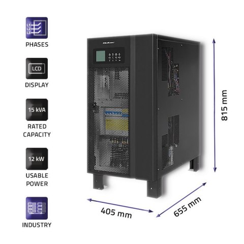 Qoltec Zasilacz awaryjny UPS 3-fazowy | 15kVA | 12kW | LCD