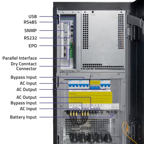 Qoltec Zasilacz awaryjny UPS 3-fazowy | 15kVA | 12kW | LCD