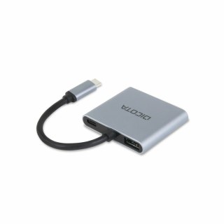 Hub Dicota USB-C Portable 4-in-1 Docking Station 4K HDMI PD 100W 2x4k HDMI/1xUSB-A/1xUSB-C  PD 100W