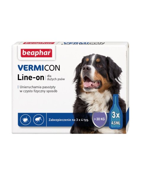 BEAPHAR VERMIcon Line-on Dog L - krople przeciw pasożytom dla psa - 3x 4,5ml