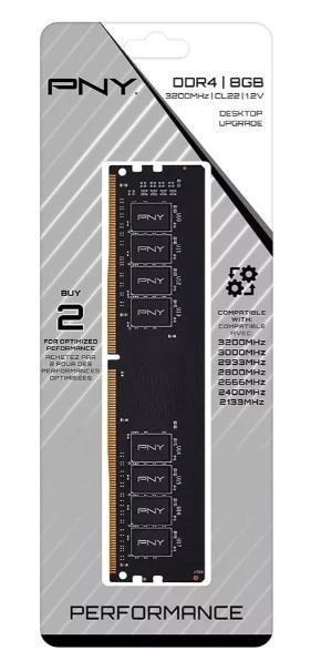 Pamięć PNY 8GB DDR4 3200MHz 25600 MD8GSD43200-SI