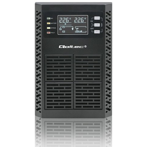 Qoltec Zasilacz awaryjny UPS | 2kVA | 2000W | Power Factor 1.0 | LCD | EPO | USB | On-line