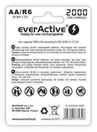 EVERACTIVE AKUMULATORKI AA 2000 MAH - 2 SZTUKI EVHRL6-2000